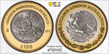 2011-Mo 100 P 1914 Caballito Peso Numismatic Heritage PL69