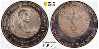 1979-Mo Medal Numismatic Society Ag 1822 8 Real SP66