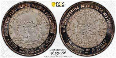 1972-Mo Medal Numismatic Society Ag 1732 Pillar 8R SP68