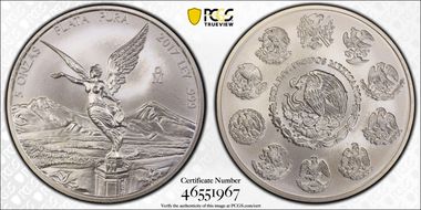 2017-Mo 5 Onza Libertad Ag MS68