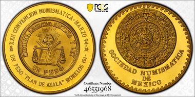 1994-Mo Medal 22nd Numismatic Convention Brass SP68