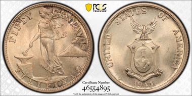 1944-S 50C KM-183  Ag MS66