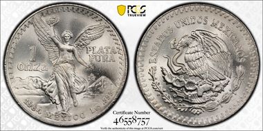 1984-Mo Onza Libertad Ag MS68