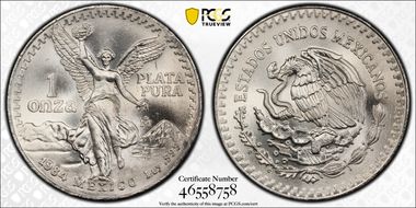 1984-Mo Onza Libertad Ag MS68