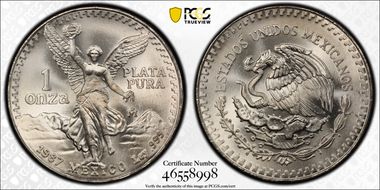 1987-Mo Onza Libertad Ag MS68