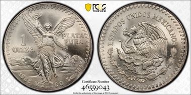 1988-Mo Onza Libertad Ag MS68