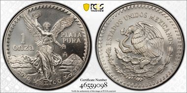 1990-Mo Onza Libertad Ag MS68