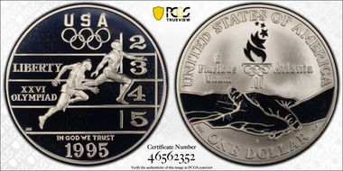 1995-P $1 Track & Field PR68DCAM