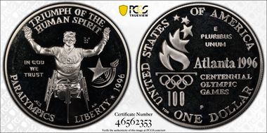 1996-P $1 Paralympic PR69DCAM