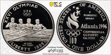 1996-P $1 Rowing PR69DCAM