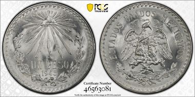 1945-M Peso KM-455 Ag MS67