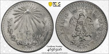 1934-M Peso KM-455  Ag MS66