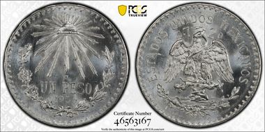 1935-M Peso KM-455  Ag MS67