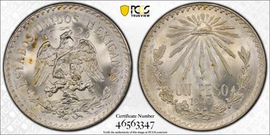 1940-M Peso KM-455  Ag MS67