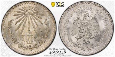 1940-M Peso KM-455  Ag MS67