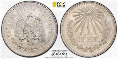 1943-M Peso KM-455  Ag MS67