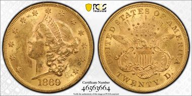1869 $20 MS60