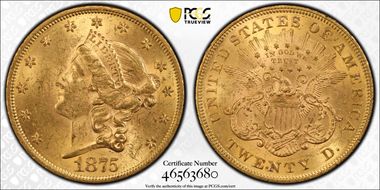 1875 $20 MS62
