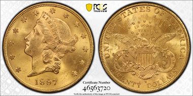 1897-S $20 MS64