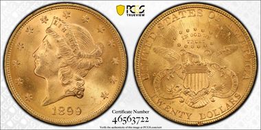 1899 $20 MS65+