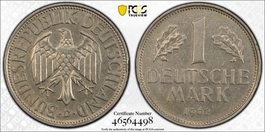 1962-D Mark AU58