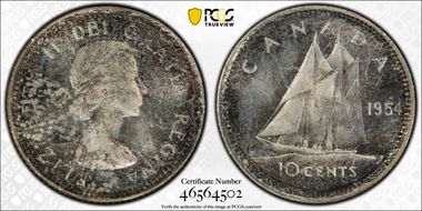 1954 10C MS65