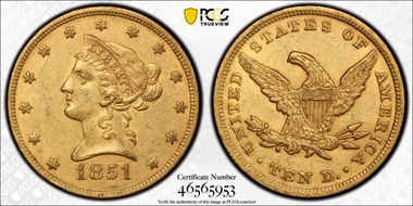 1851 $10 AU55
