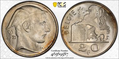 1955 20 Fr BELGIE MS64