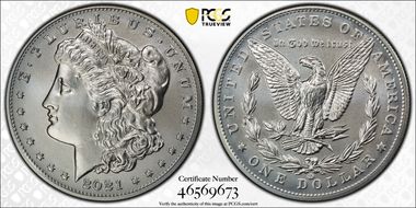 2021-CC Privy $1 Morgan Dollar 100th Anniversary MS69