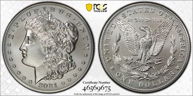2021 $1 Morgan Dollar 100th Anniversary MS70