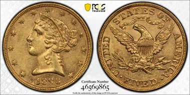 1890 $5 MS61