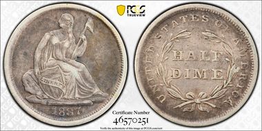 1837 H10C Seated, Large Date N1