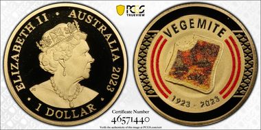 2023 $1 Vegemite Centenary Colorized PR70DCAM