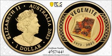 2023 $1 Vegemite Centenary Colorized PR70DCAM