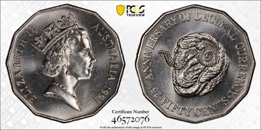 1991 50C Decimal Currency MS68