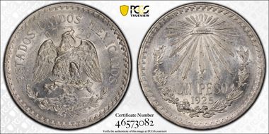 1925-M Peso KM-455  Ag MS63