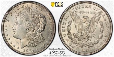 1921 $1 Morgan MS63