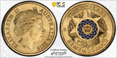 2019-C $2 Police Remembrance Colorized MS69
