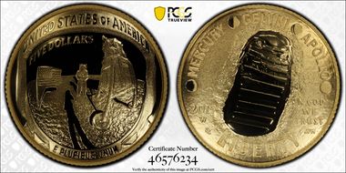2019-W $5 Apollo 11 50th Anniversary Astronauts Memorial Foundation PR70DCAM
