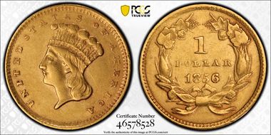 1856 G$1 Slanted 5 XF45