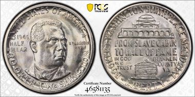 1946 50C Booker T. Washington MS66