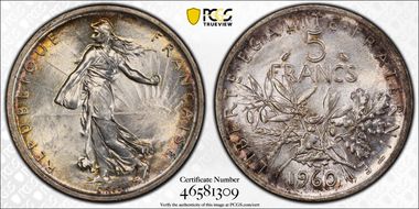 1960 5 Fr Gad-770 F-340 MS64