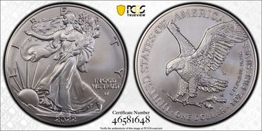 2022-W $1 Burnished Silver Eagle SP70