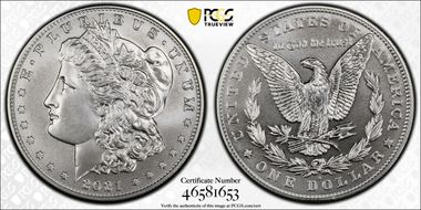 2021-D $1 Morgan Dollar 100th Anniversary MS70