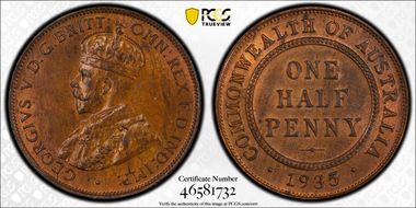 1935 1/2D MS64RB