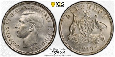 1940(m) 6D KM-38  Ag MS64