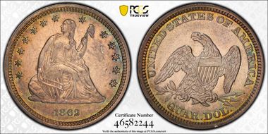 1862 25C AU55