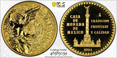 1994-Mo Medal Tradition, Prestige & Quality Mexico Mint Brass SP69