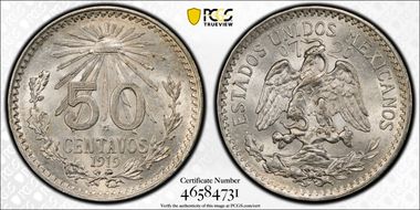 1919-M 50C KM-447 0.720 above Eagle MS63