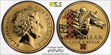 2013 $1 Black Caviar Colorized MS68